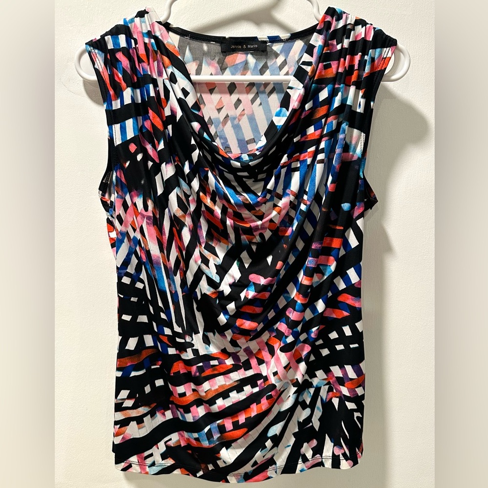 Jennie & Marlis Sleeveless Abstract Blouse Size M